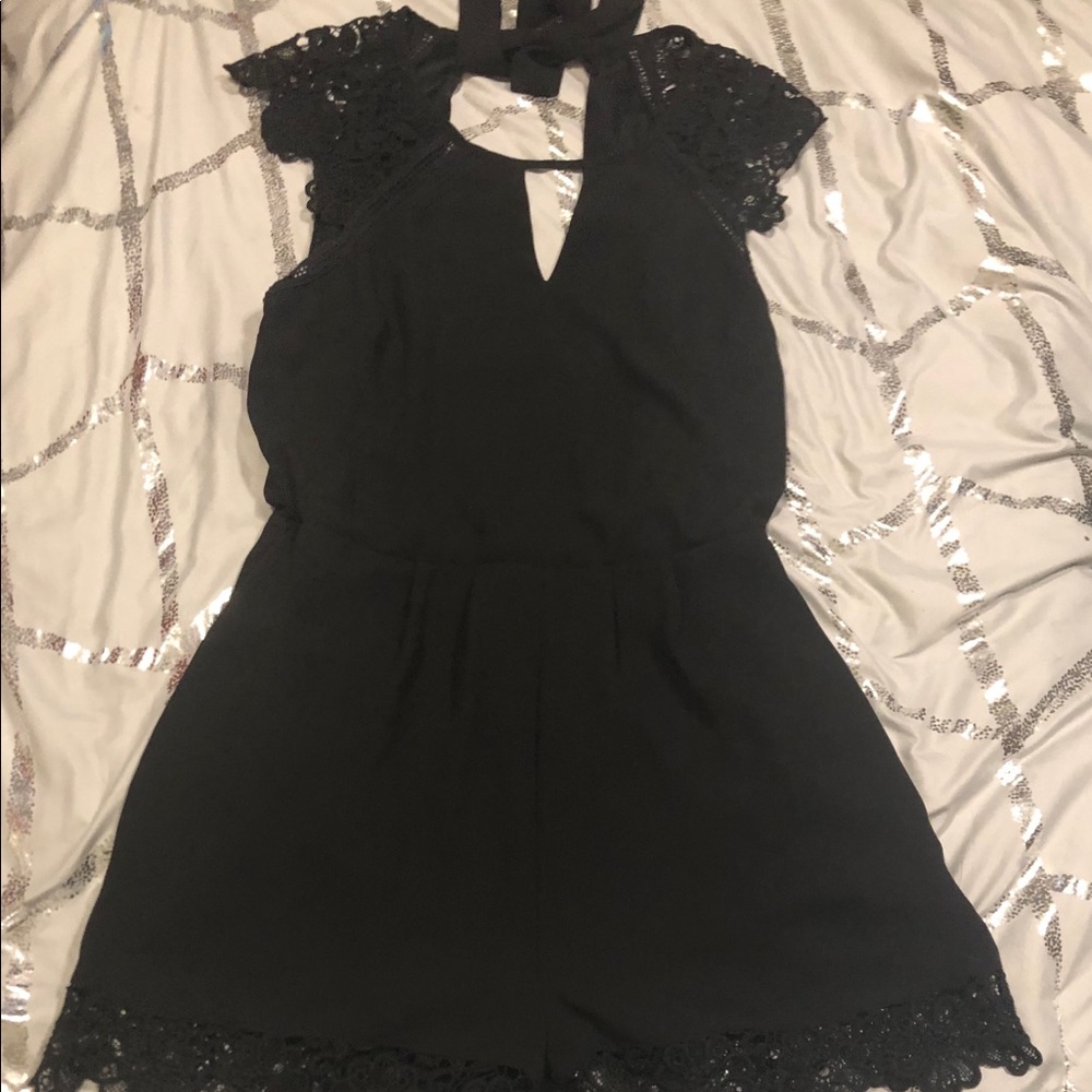 Black chiffon romper